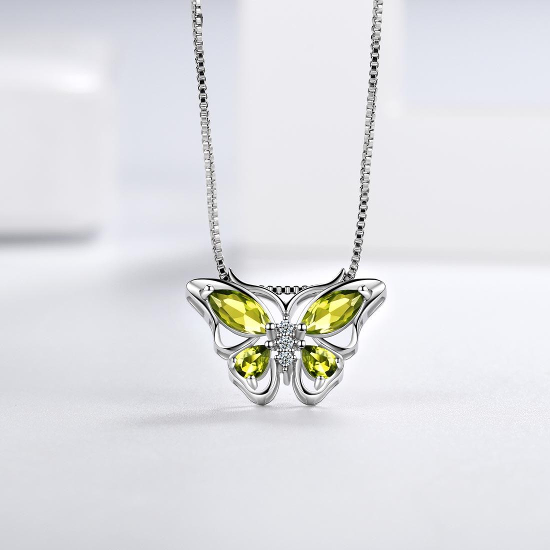 Effy Topaz, Peridot & Diamond Butterfly Necklace, 14K - QVC.com